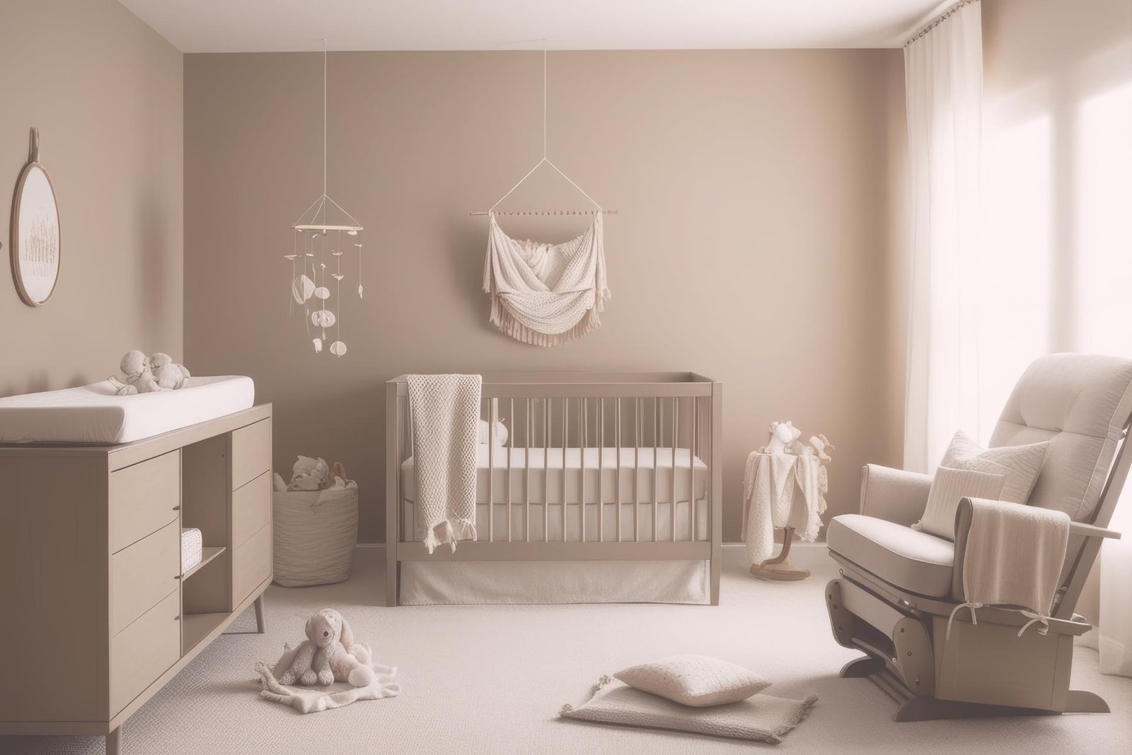 neutraal ingerichte babykamer